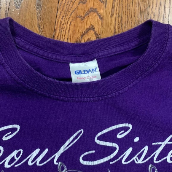 Soul Sisters "Voices That Can Never Be Replaced" Purple T Shirt (Size L, Fits Sm - Picture 2 of 4